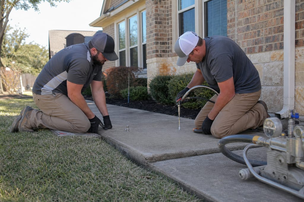 Sidewalk lifting and repair photo